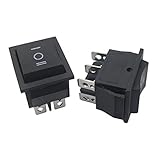 Goliton®　5X　穴あき　21 x 15 mm 　6ピン　3ギア　ボートロッカースイッチ　オンオフ電源スイッチ　6A / 250V 　10A / 125V　 AC　ブラック
