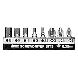 アネックス(ANEX) 超短ビット プラス・六角レンチ ホルダー付 8本組(+1/+2/+3/H2.5/H3/H4/H5/H6) AK-51P-B8H