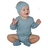 伸縮自在で着脱簡単、長袖ロンパス，Pipi Child（ピピチャイルド）ベビー服　6～12カ月児用（クラウドブルー色）