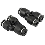 uxcell エアフィッティング　クイックカプラ　チューブ　ニューマチック　3ウェイ　4mm外径　プラスチック　2個