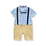 (キッズインタイム)KIDSINTIME ベビー キッズ 男の子 紳士 フォーマル カバーオール チェック柄 蝶ネクタイ付き 夏 半袖 半ズボン ロンパース オールインワン 70-100
