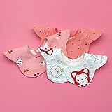 ベビー ビブ よだれかけ スタイ 360度回転 花びら型 食事用 出産のお祝いギフト 柔らかい 男女共用 3枚