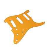 JZLYWS アルミ合金エレキギターピックガードSSSピックガード（フェンダーストラットSTギター用） (Gold)