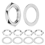 Homoyoyo 10個セット ギターインプットソケットナット ギターパーツセット ナットボルト メタルシム エレキギターガスケット ワッシャー ベースギターナットガスケット ギターナッツ 合金