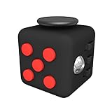 Tepoinn Fidget Cube ストレス解消キューブ 不安 緊張 リリーフ ルービックキューブ おもちゃ クリスマスギフト ポケットゲーム (ブラック+レッド)