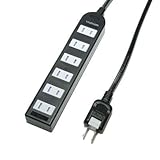 ヤザワ ノイズフィルター付AV機器タップ 雷サージ付 6個口 2m ブラック Y02KNS602BK