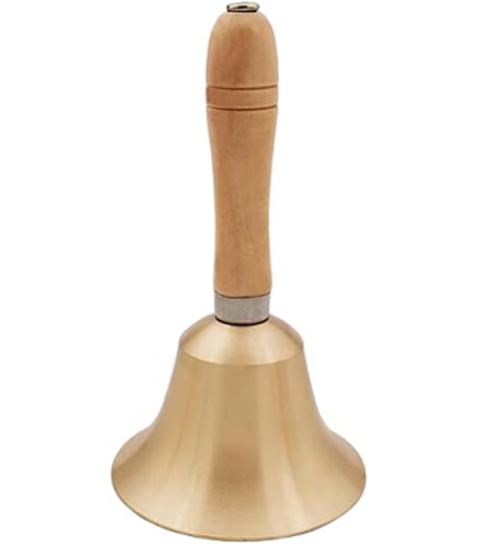 Amazon.co.jp: ハンドベル 5.9インチ ハンドコールベル 真鍮製 木製