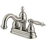 Kingston Brass KB3908TL Templeton 4-Inch Centerset Lavatory Faucet with ABS/Brass Pop-Up, Satin Nick