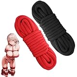 Sexyhot SMグッズ SM 拘束ロープ 縄 亀甲縛り ひも SM拘束具 緊縛美 束縛プレイ 10M仕様 2本セット（赤+黒）