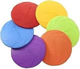 犬おもちゃ フリスビー 6 個セット ソフトゴム製歯耐性 小型犬/中型犬/大型犬適応 運動不足解消・知能訓練 ソフトフライングディスク ペットおもちゃ (22cm)