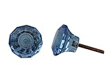 IndianShelfハンドメイドのセット2スレートブルーダイヤモンドガラスドアPullsドレッサーハンドル引き出しノブ 20 Knobs of 1.5" GDSK-24-1-20