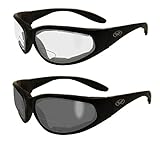 2 Pairs - 1.5 Bifocal Global Vision Eyewear Hercules Anti-fog Safety Glasses with EVA Foam (1 Clear,