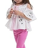(ウォ２U)Woo2u 女の子 子供服 ガールズ 春夏 白色 ベアトップ フレアスリーブ Aライン 通園 入園式 チュニック カジュアル Tシャツ 上着 トップス ブラウス 100
