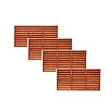 Liebe【リーベ】 【4枚セット】 木製DIY 目隠し ルーバーフェンス ブラウン 1200×600mm (LV-N-120-60) (約12kg)