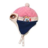 ファッション冬のベビーキッズ暖かいイヤーマフ帽子ぬいぐるみフライトはパイロットスタイルキャップギフトピンクキャップ