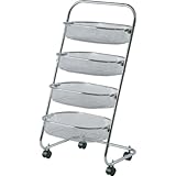 『ワイヤー4段トローリー KTC-5401』【IT】クロム(#9880554-67689)サイズ：幅45×奥行45×高さ84cm