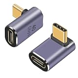 Poyiccot USB-C L字 変換アダプタ、USB C L字 アダプタ、40Gbps USB Type-C 変換アダプタ、L型 USB Type C 延長アダプタ、USB C オスメス延長アダプタ[高速転送100W 5A急速充電8K@60Hz映像出力 ] 90° USB タイプC 変換アダプタ対応 thunderbolt USB 4 .0 ケーブル、2個