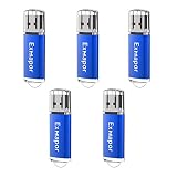 Exmapor USBメモリ 4GB キャップ式 USB2.0 フラッシュメモリ 5個セット 青
