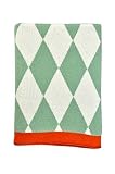 DARZZI Baby Diamonds Baby Blanket, Sage Green/Natural [並行輸入品]
