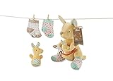 Baby Aspen Kangarooties Plush Plus Rattle and Socks for Baby, Yellow/Multi, 0-6 Months [並行輸入品]
