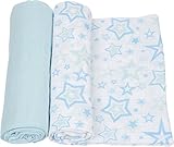 miracle ware ミラクルウエア Muslin Swaddle Blanket 2pk モスリンブランケット2枚セットBlue Stars ブルースター