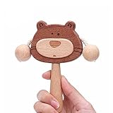 kingzhuoブナ&サンダルウッドCute Bear Rattle赤ちゃん新しいBorn Biteable noペイントソリッド木製保護教育Grasping Rattles for Children