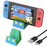 Switch/Switch Lite/Switch 有機EL 用 充電スタンド【2022-第2世代】 急速充電対応 switch Lite 用 充電器 可愛い 卓上ホルダー ニンテンドー スイッチ 充電スタンド クレードル充電器 (グリーン&ブルー)