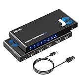 4画面同時出力「JCHICI」 HDMI分配器 4K@30Hz HDR&3Dビデオ対応 HDMI1.4 スプリッター アルミ合金製本体 PC マルチディスプレイ PS5/PS4/Switch動作確認済み Xbox Windows Mac Linux 対応 HDCP1.4、電源アダプターと日本語説明書付属 (4K@30Hz 1 入力 4 出力)