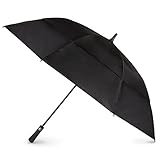 totes Auto Open Vented Golf Stick Umbrella, Black, One Size