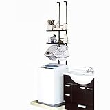 送料無料！ ランドリーラック　ラダー突っ張り洗濯機ラックＡ　バスケット付き　　洗濯機　洗濯機ラック　ランドリー　ラック【直送】