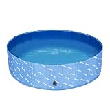 OWNPETS ペットプール 折り畳み 犬用プール PVC ペット用 プール 子供用空気入れ不要 持ち運び便利 水抜き栓付き 収納便利 バスグッズ 夏対策 バスタブ 大容量 小型犬 中型犬適用 水浴びプール 屋内屋外用 おふろ 浴槽 シャンプー M:(120*30CM)