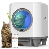 OROLEY 猫 自動トイレ 猫 トイレ 自動 猫トイレ 自動 自動トイレ 猫 猫自動トイレ 自動猫トイレ 自動清掃 アプリ操作対応 多頭飼いOK 静音 猫トイレ 消臭アロマ付き ニオイ漏れ防止 9種センサー搭載 大容量80L＆8L集便ボックス iOS/Android対応 日本語説明書 (ホワイト)