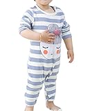 YY-Natuhi ベビー服 女の子 男の子 ロンパース 新生児 赤ちゃん ボディースーツ 肌着 出産祝い 子供服 綿 長袖 七五三 カバーオール かわいい ストライブ柄 前開き (80cm, 3ブル