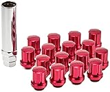 【RAYS(レイズ)】 ジュラルミンナットセット ギアタイプ(ショート) M12X1.25 RD(レッド) 16個セット 74012000013RD