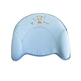 Deylaying メモリフォーム幼児用枕、新生児 ベビー枕、アンチロールフラットヘッド、青