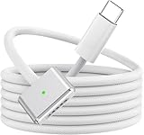 BOUTOP USB-C to Mag-Safe 3 磁気充電ケーブル 2M【PD3.1対応・最大140W高速充電】超強力磁気吸着充電コード 高耐久編組ナイロン タイプC-マグセーフ3 ケーブル MacBook Air（13インチ/15インチ、M2/M3、2022/2023/2024）、MacBook Pro（14インチ/16インチ、2021/2023）ホワイト