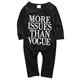 ビベー服　ユニセックス　ロンパース　長袖　MORE ISSUES THAN VOGUEプリント (80 (3-6M))