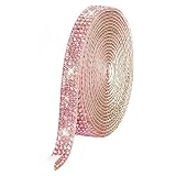 ラインストーンテープ 自粘着 キラキラ デコシール 幅9mm 4列 ピンク 長さ90cm DIY用 多列 幅4.5mm〜18mm NANDELMO ND-0180-R04-PK-9mm-4L