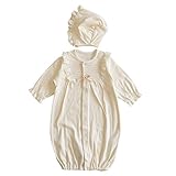 夏物素材　オーガニックコットン　日本製　お帽子付きベビードレス2点セット　お宮参り用セレモニードレス