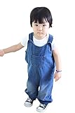 (チェリーレッド) CherryRed 子供 ベビー キッズ 女の子 男の子 ロンパース ロングパンツ デニムジーンズ サロペット オールインワン 80 ブルー