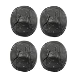 uxcell　アンチダストフェイスマスク　スポンジ　フェイクレザー　ブラック　ホワイト　4個入り