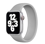 YakTei Apple Watch ソロループバンド series 6/5/4/3/2/1/SE対応 38mm 40mm 42mm 44mm (38/40mm M, グレー)