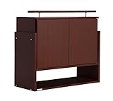 【耐震 鍵付 専用 フィギュア 棚】 大きさが選べるコレクションラック （ ワイド 上置きロータイプ ) (ブラウン, 浅型（奥行19cm）)