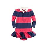 【並行輸入】RalphLauren(ラルフローレン) 女の子 長袖ボラグビーワンピース　ブルマ付き オックスフォードシャツワンピ 18ｍ（80サイズ）