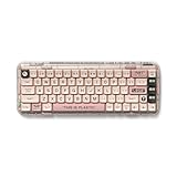 MelGeek Mojo68 メカニカルキーボード Bluetooth 2.4G USB 有線 無線 透明 キーボード マルチペアリング おしゃれな 68キー 英語配列 テンキーレス Windows/MacOS/iOS/Android対応 デスクトップPC/ノートPC/タブレット/スマートフォン対応 日本語説明書 (Kailh Plastic轴（リニア, Mojo68 Christian)
