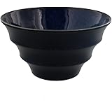 EAST table(イーストテーブル) ラーメンどんぶり 軽量 19cm ボーダー 美濃焼 窯変紺 712-024-01 日本製 丼 おしゃれ レンジ対応 食洗器対応