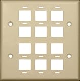 Morris 88152 DataComm Wall Plate for Keystone Jacks and Modular Inserts, 12 Ports, Ivory [並行輸入品]