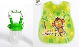 Pacifier Silicone Toddler Infant Baby Nipple for Fresh Fruits Food Feeder Teether with Bib by Silly 