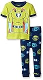 Petit Lem Baby Boys' 2 Piece Short Sleeve Top and Pant Pajama Set-Hero in Space Lime 18 Months [並行輸入