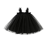 エルフ ベビー(Fairy Baby) 子供チュチュスカート ワンピース 夏 吊りスカートキーズ 女の子 ふんわり size 120 (ブラック)